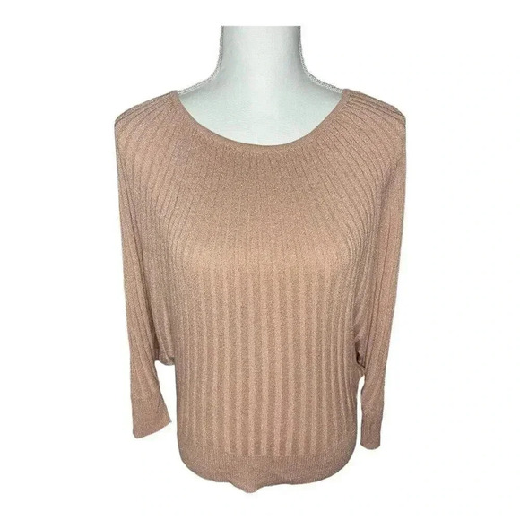 New York‎ & Co Women’s Small Glittery Pink Lightweight Batwing Pullover Sweater - Picture 1 of 4